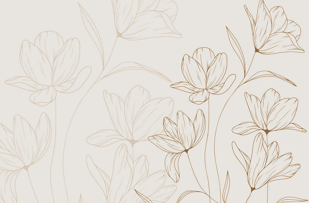 Drawing of flowers on a white background Drawing of flowers on a white background