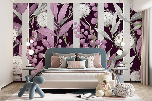 Purple and white floral pattern Purple and white floral pattern