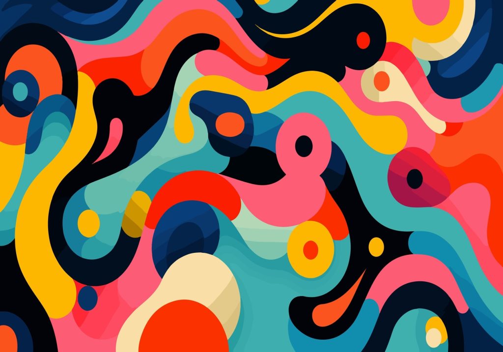 Colorful pattern with circles and dots Colorful pattern with circles and dots