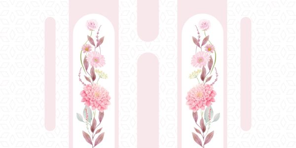 Pink flowers and leaves on a white background Pink flowers and leaves on a white background