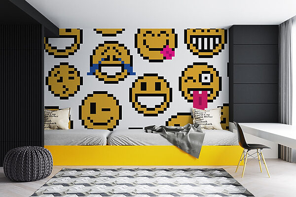 Group of yellow smiley faces Group of yellow smiley faces