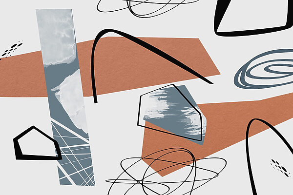Abstract shapes and colors collide creatively. Abstract shapes and colors collide creatively.