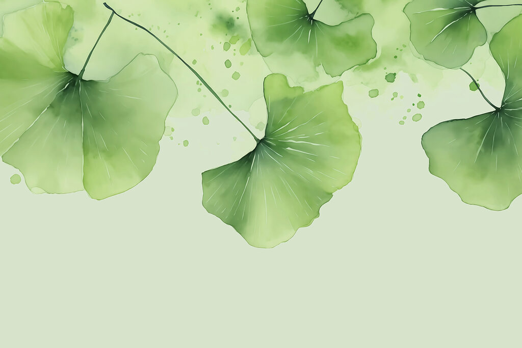 Elegant green leaves in soft hues