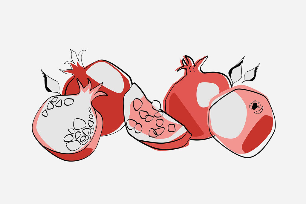 Group of pomegranates Group of pomegranates