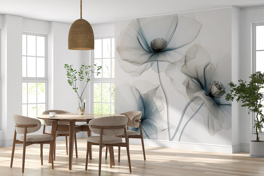 Group of flowers with light blue petals Group of flowers with light blue petals