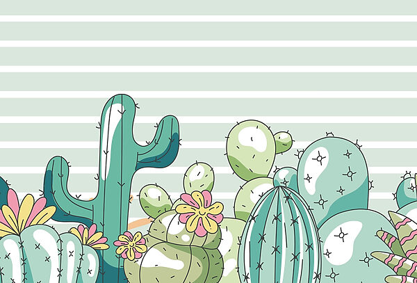 Group of cactuses with flowers Group of cactuses with flowers