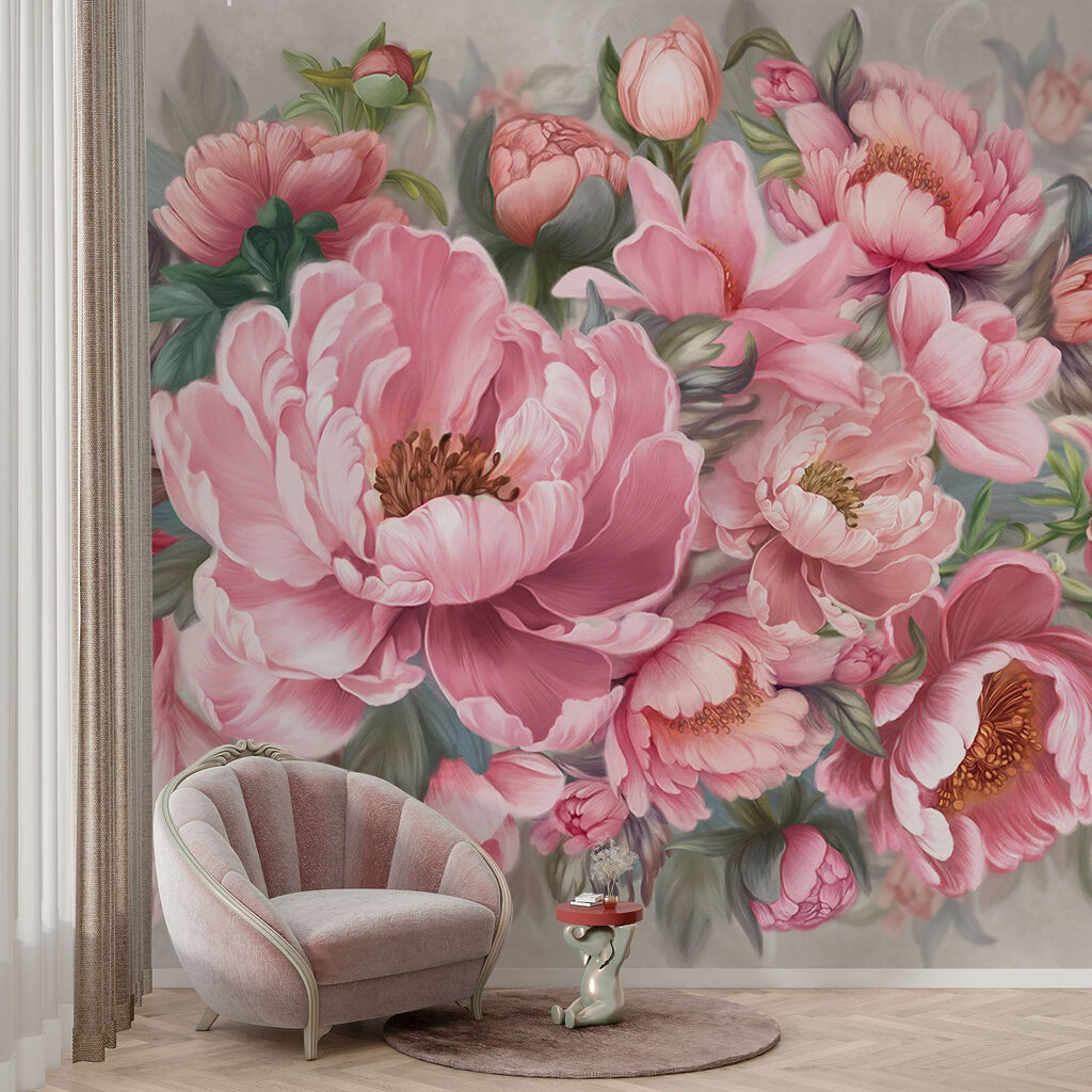 Painting of pink flowers Painting of pink flowers
