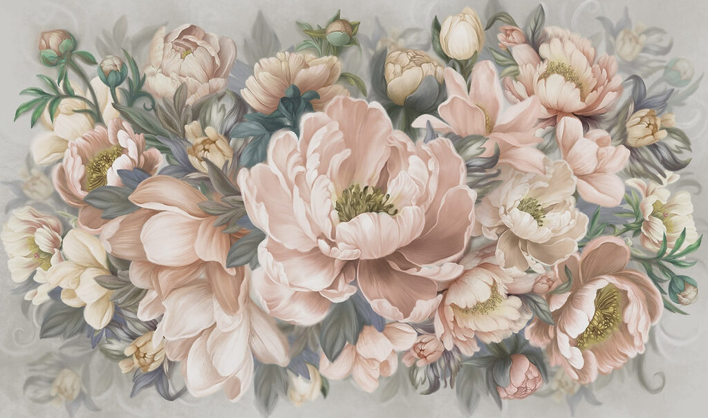 Delicate blooms in soft pastel hues Delicate blooms in soft pastel hues