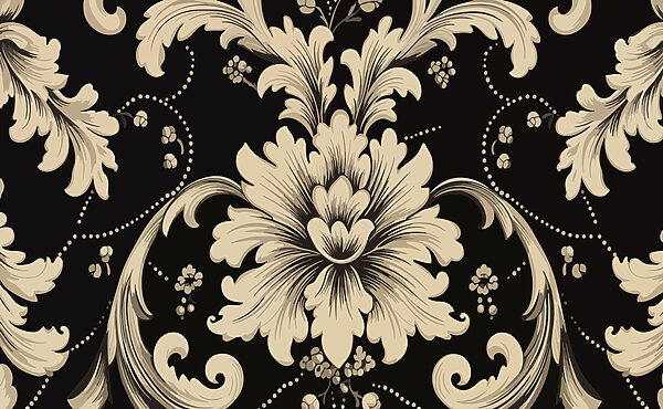 Intricate floral pattern on dark background Intricate floral pattern on dark background