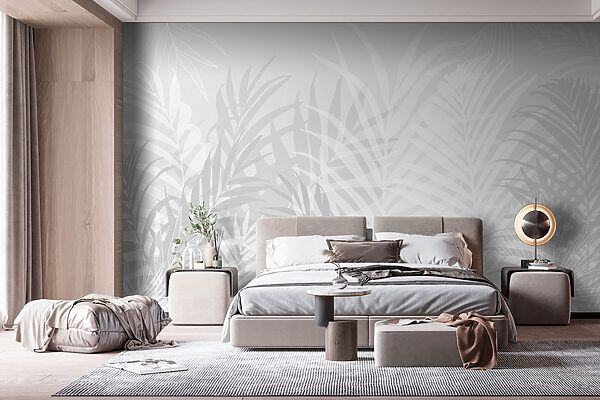 Grey and white background with leaves Grey and white background with leaves