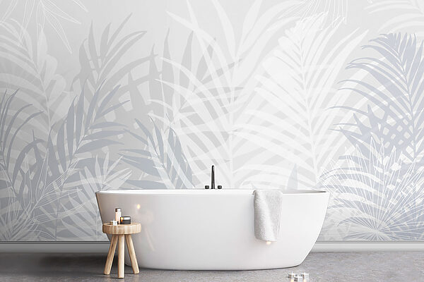 Grey and white background with leaves Grey and white background with leaves