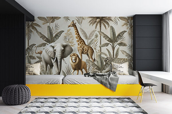 Wallpaper with animals and plants Wallpaper with animals and plants