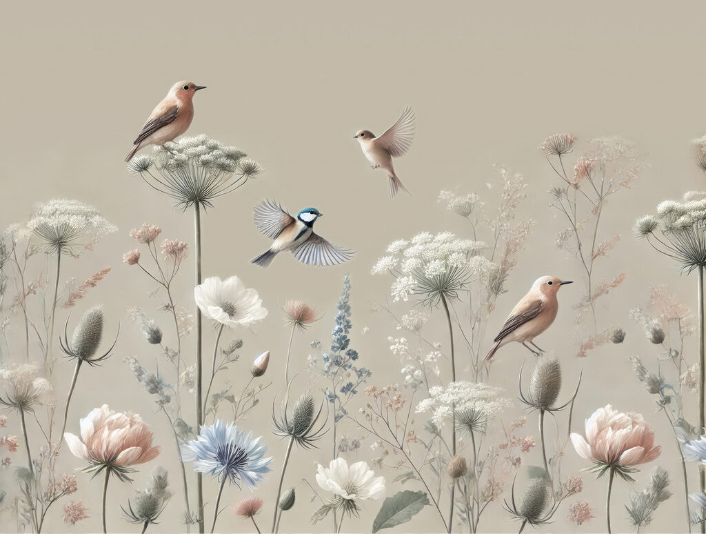Birds on flowers and plants Birds on flowers and plants