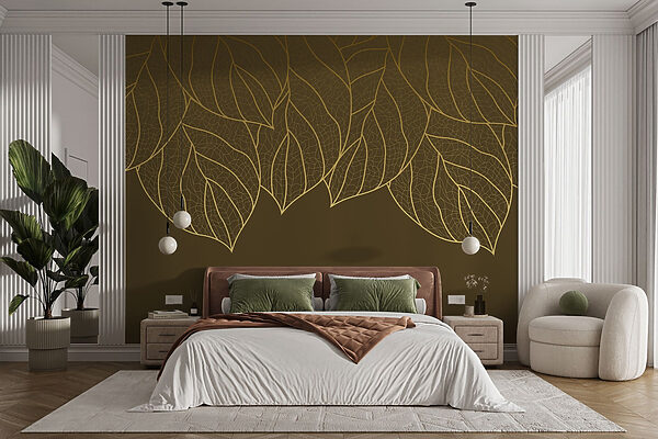 Elegant leaf patterns on a muted background Elegant leaf patterns on a muted background
