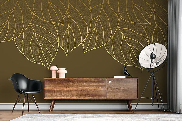 Elegant leaf patterns on a muted background Elegant leaf patterns on a muted background