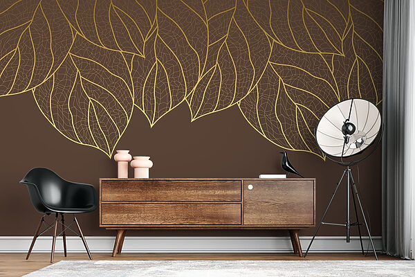 Group of leaves on a brown background Group of leaves on a brown background