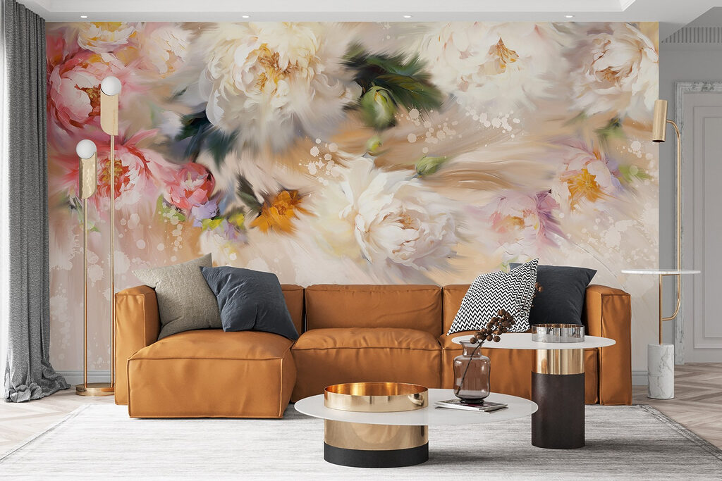 Painting of flowers on a white background