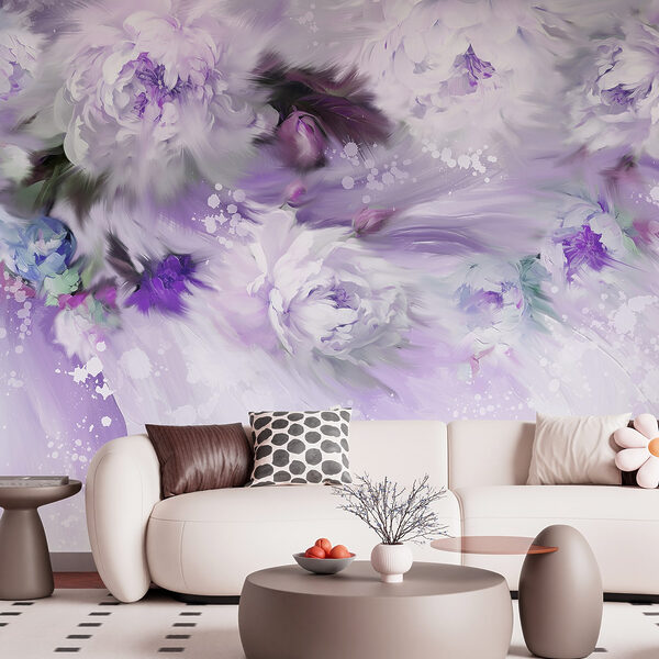 Painting of flowers and feathers Painting of flowers and feathers