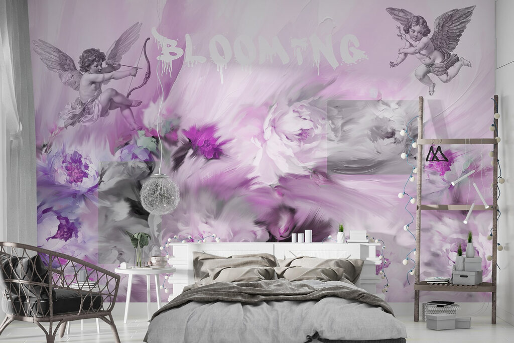 Painting of angels and flowers