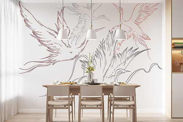 Drawing of birds flying Drawing of birds flying