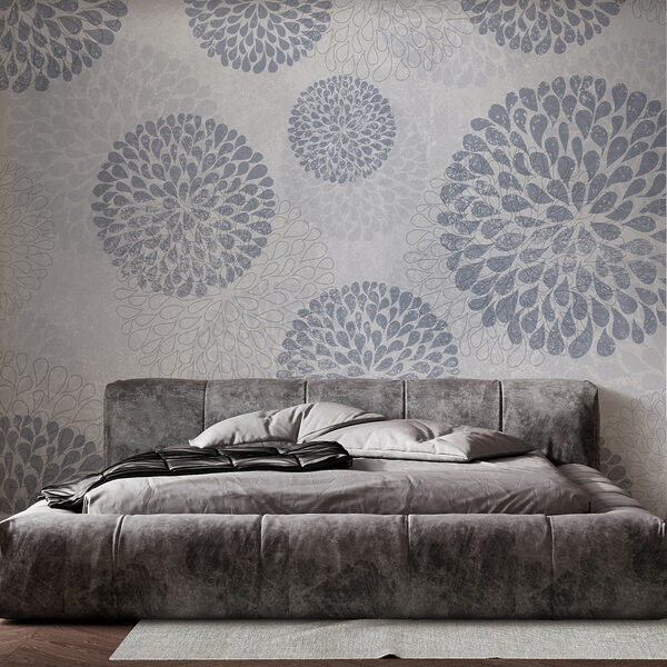 Wallpaper with circles and flowers Wallpaper with circles and flowers