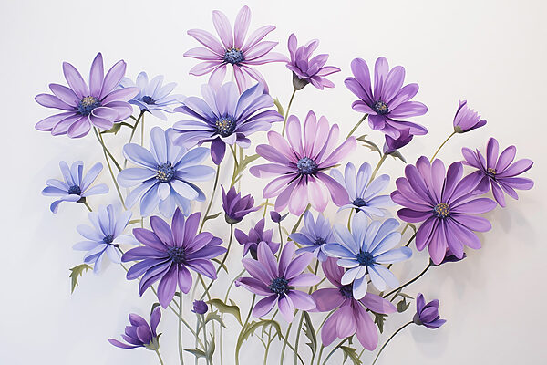 Group of purple and blue flowers Group of purple and blue flowers