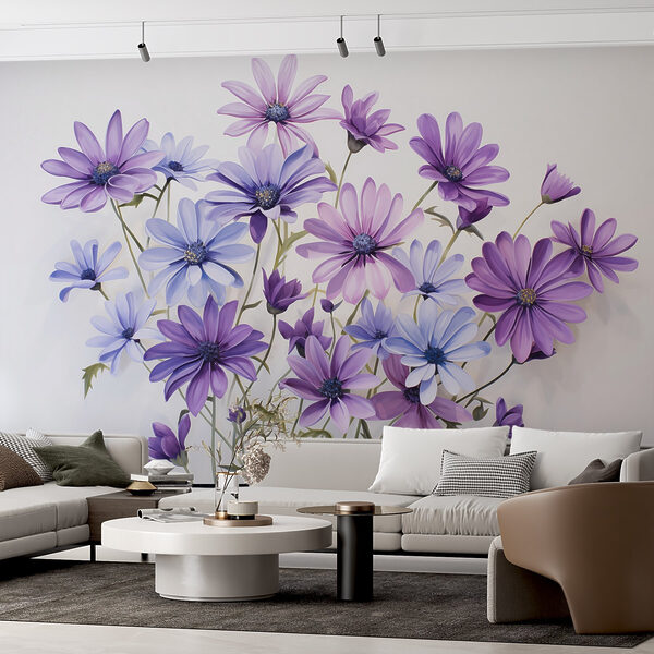 Group of purple and blue flowers Group of purple and blue flowers