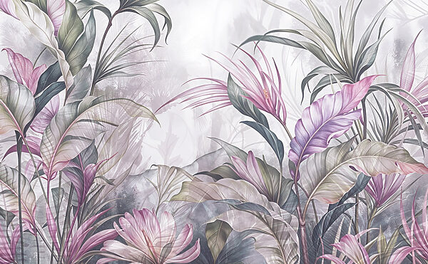 Painting of flowers and leaves Painting of flowers and leaves