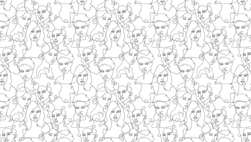 Pattern of women's faces Pattern of women's faces