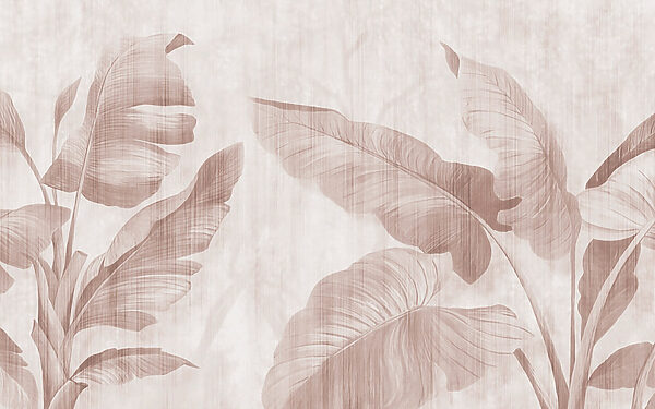 Soft tropical leaves on a muted background Soft tropical leaves on a muted background