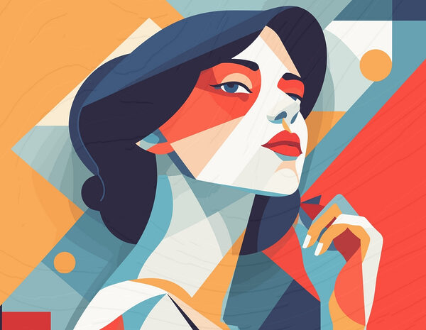 Woman with blue hair and red and white makeup Woman with blue hair and red and white makeup