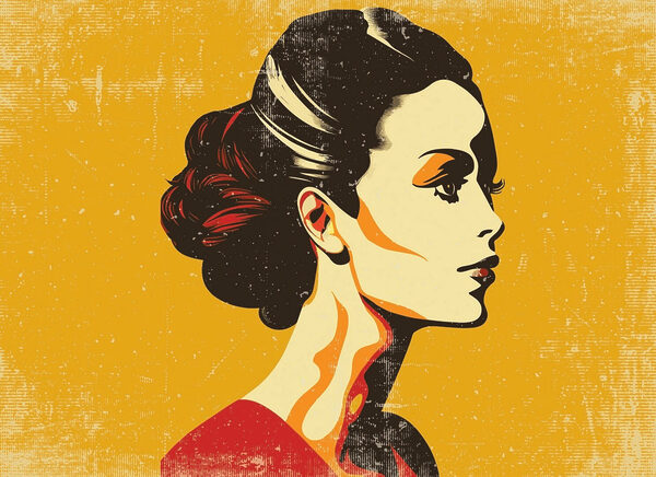 Woman with a hair bun Woman with a hair bun