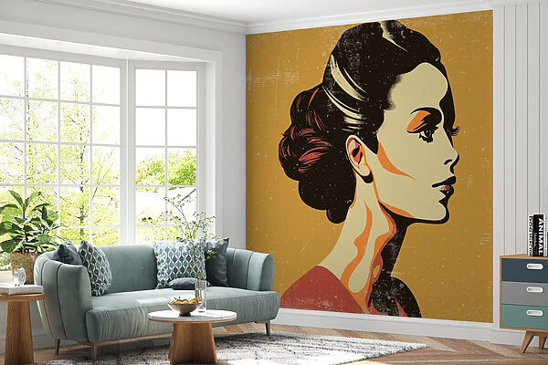 Woman with a hair bun Woman with a hair bun
