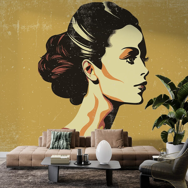 Woman with a hair bun Woman with a hair bun