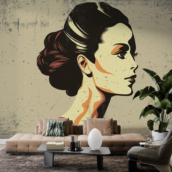 Woman with a hair bun Woman with a hair bun