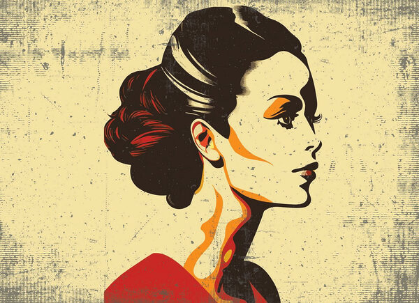 Woman with a hair bun Woman with a hair bun