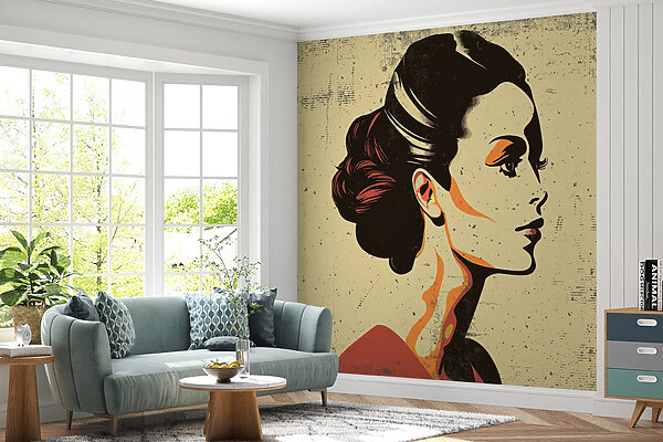 Woman with a hair bun Woman with a hair bun