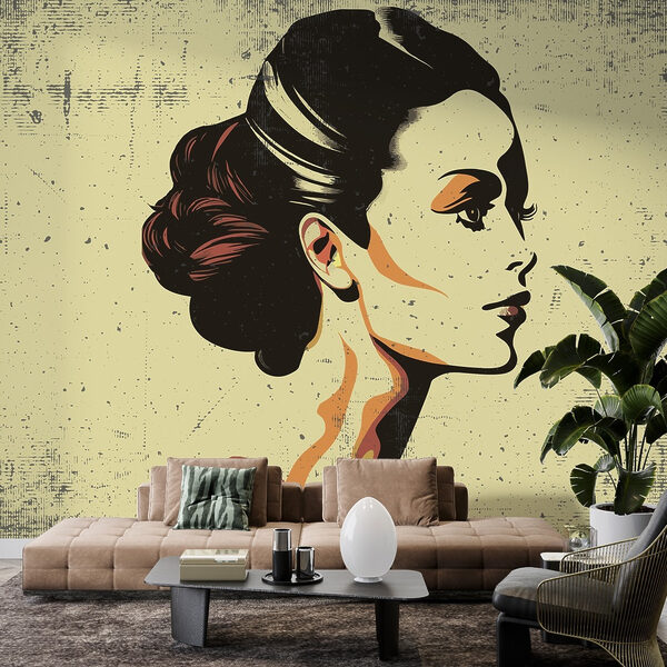 Woman with a hair bun Woman with a hair bun