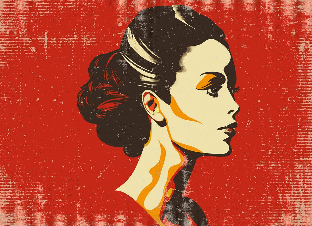 Woman with a hair bun Woman with a hair bun