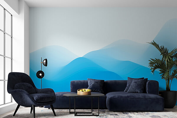 Blue and white wavy lines Blue and white wavy lines