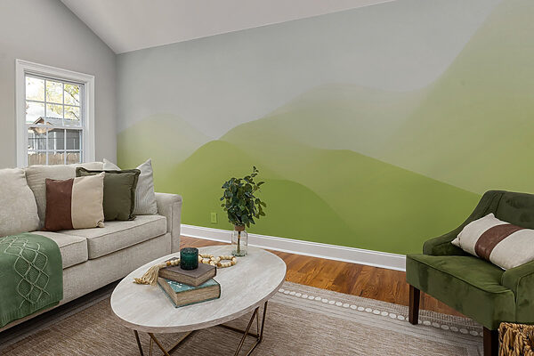 Green hills with white background Green hills with white background
