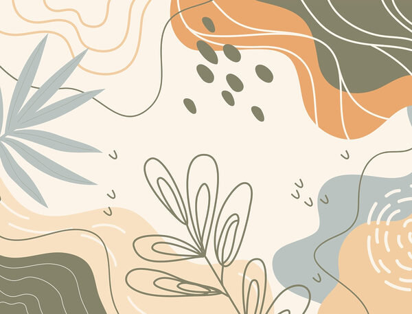 Colorful pattern with leaves and shapes w00134p 600x457 - Colorful pattern with leaves and shapes
