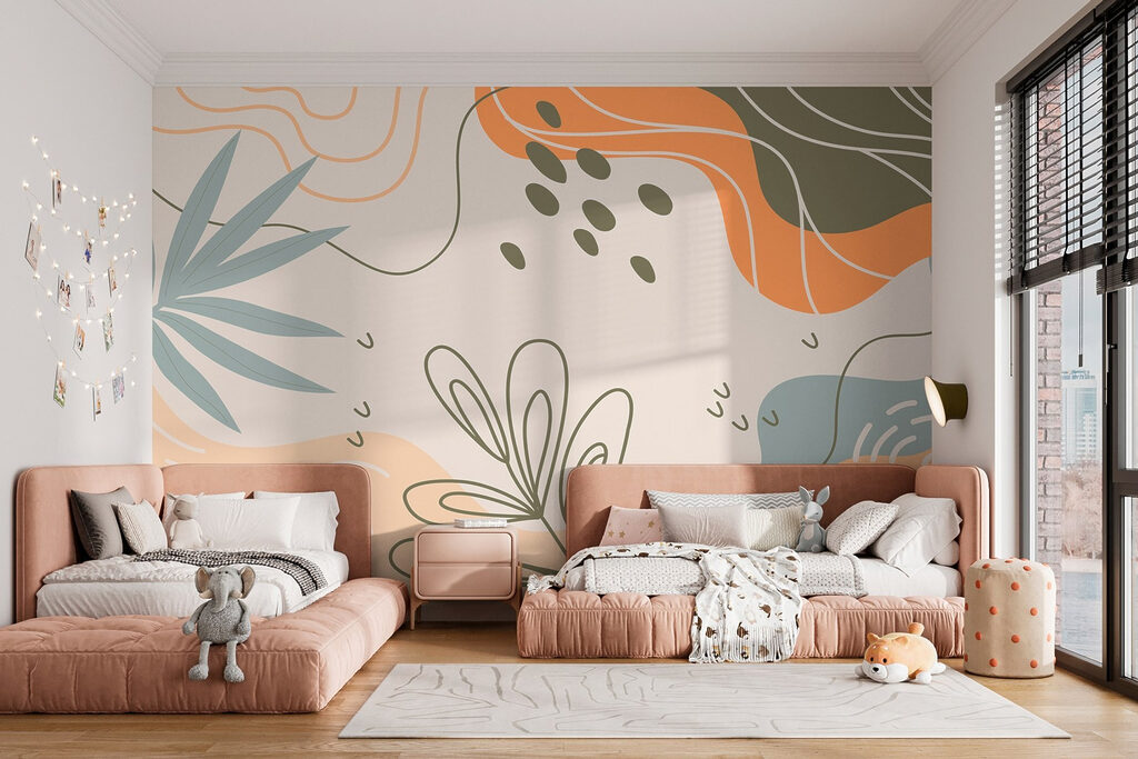 Colorful pattern with leaves and shapes w00134pir1mr 1024x683 - Colorful pattern with leaves and shapes