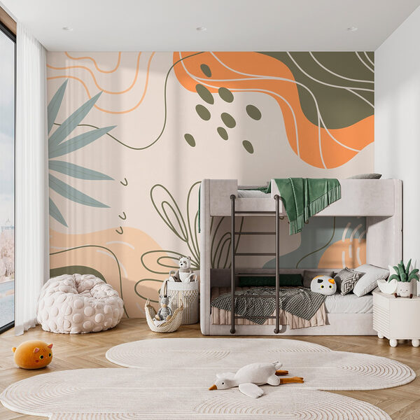 Colorful pattern with leaves and shapes w00134pir1ms 600x600 - Colorful pattern with leaves and shapes