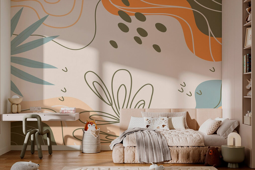 Colorful pattern with leaves and shapes w00134pir2r 1024x683 - Colorful pattern with leaves and shapes