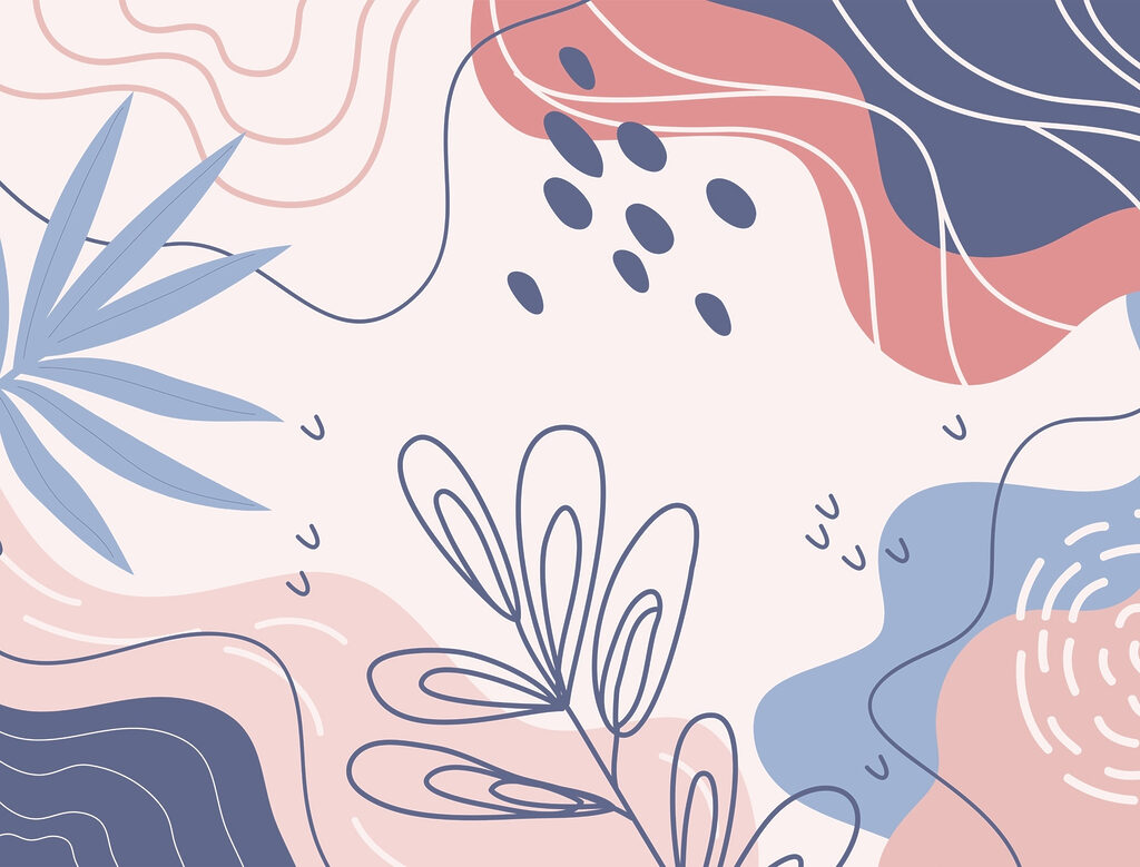 Colorful pattern with leaves and shapes Colorful pattern with leaves and shapes