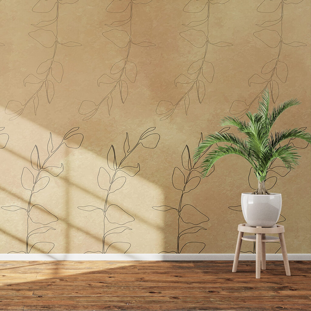 Pattern of leaves on a brown surface Pattern of leaves on a brown surface