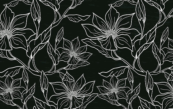 Black and white floral pattern Black and white floral pattern