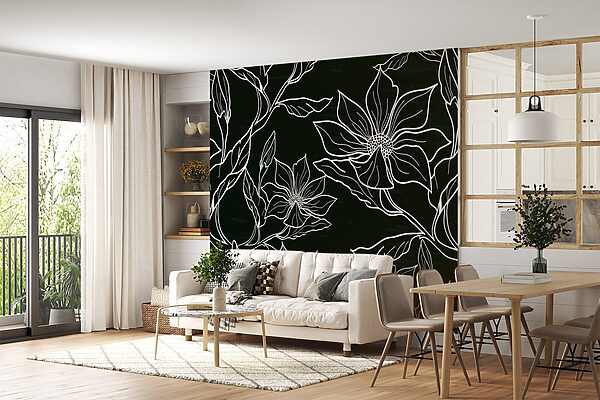 Black and white floral pattern Black and white floral pattern