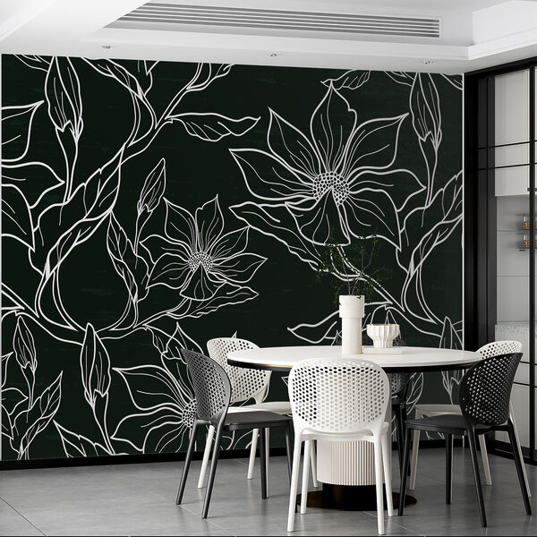 Black and white floral pattern Black and white floral pattern